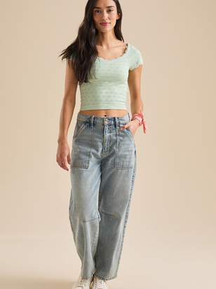 Everyday Seamless Eyelet Top - ARULA - 
