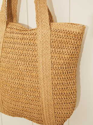 Woven Straw Beach Tote Bag - ARULA