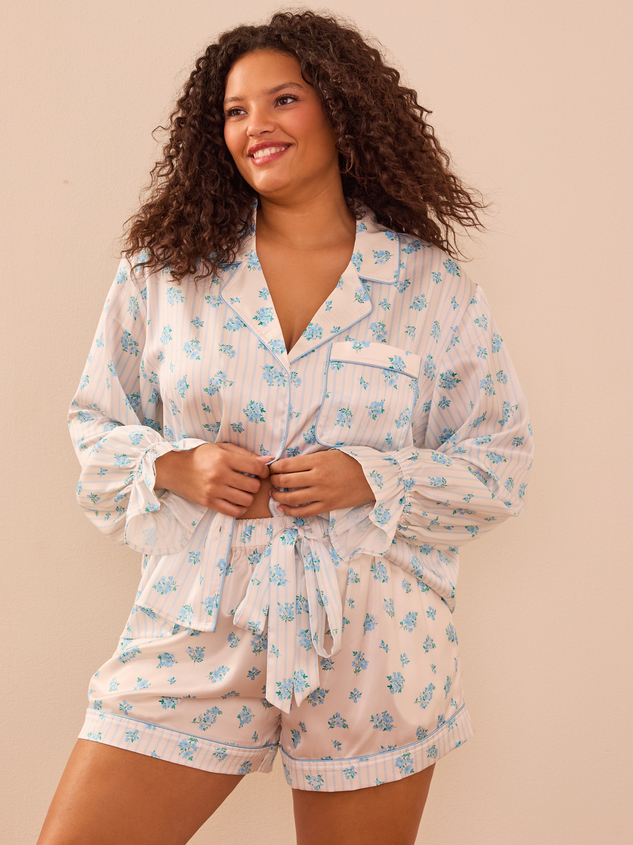 Macie Satin Floral Top Detail 5 - ARULA