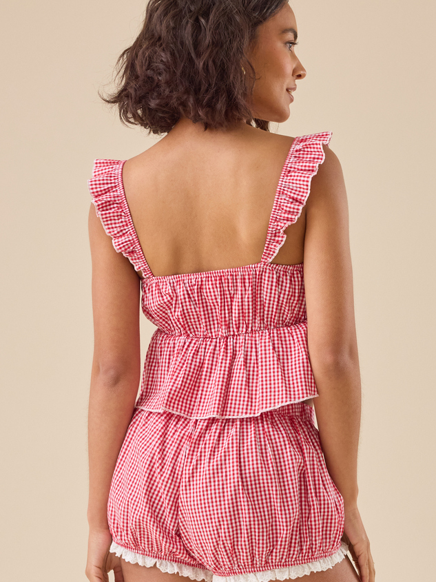 Jenni Gingham Tank Top Detail 5 - ARULA