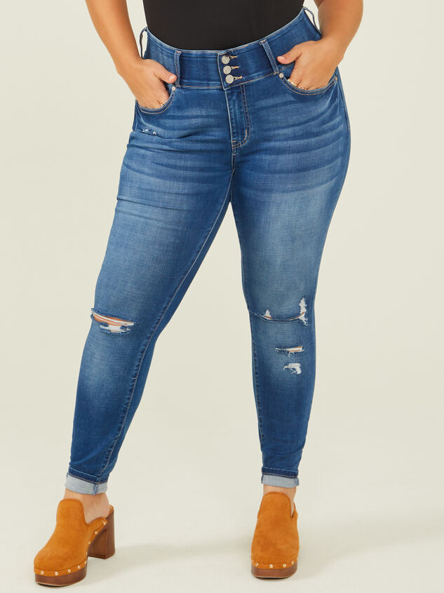 Waist Smoothing Skinny Jeans - Moncos Detail 2 - ARULA