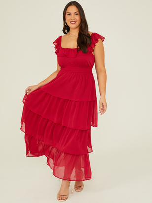 Bonnie Ruffle Maxi Dress - ARULA