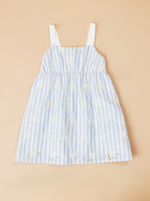 Serena Stripe Floral Embroidered Dress - ARULA - 