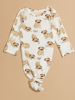 Playful Pugs Knot Gown - ARULA