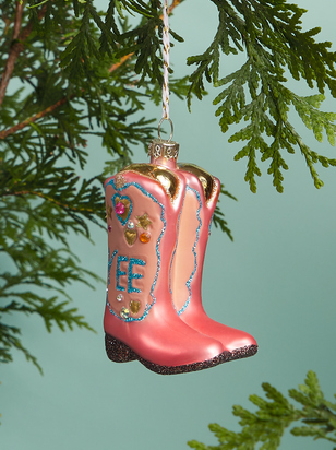 Yee Haw Cowgirl Boot Christmas Ornament - ARULA