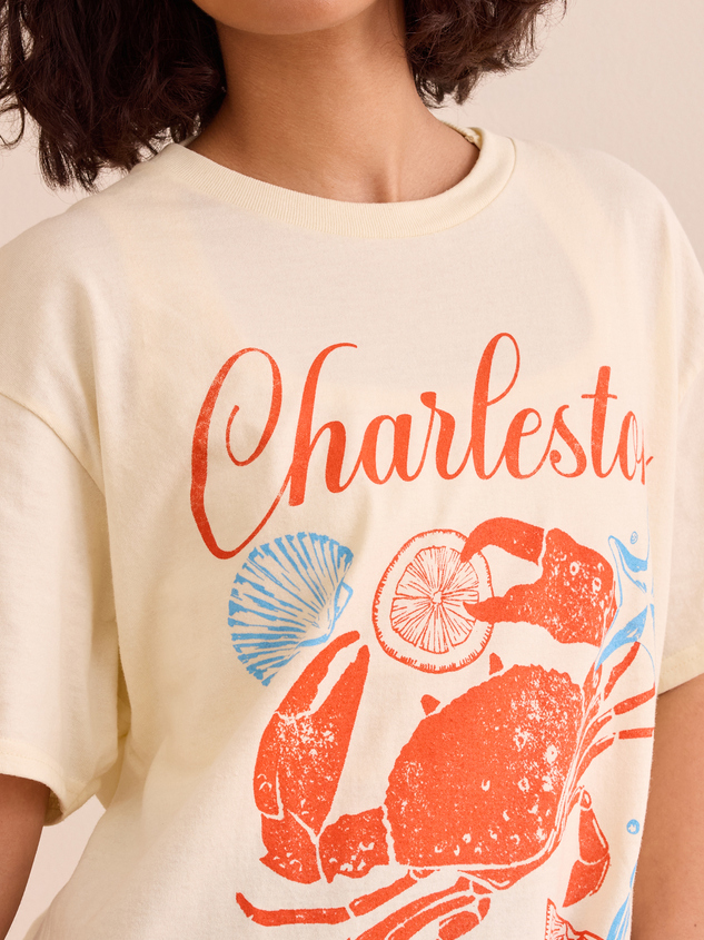 Charleston Crab Oversized Tee Detail 4 - ARULA