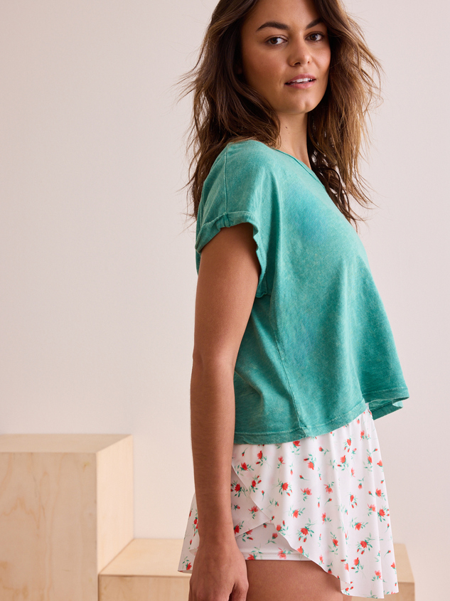 Relay Cropped Boxy Tee Detail 2 - ARULA