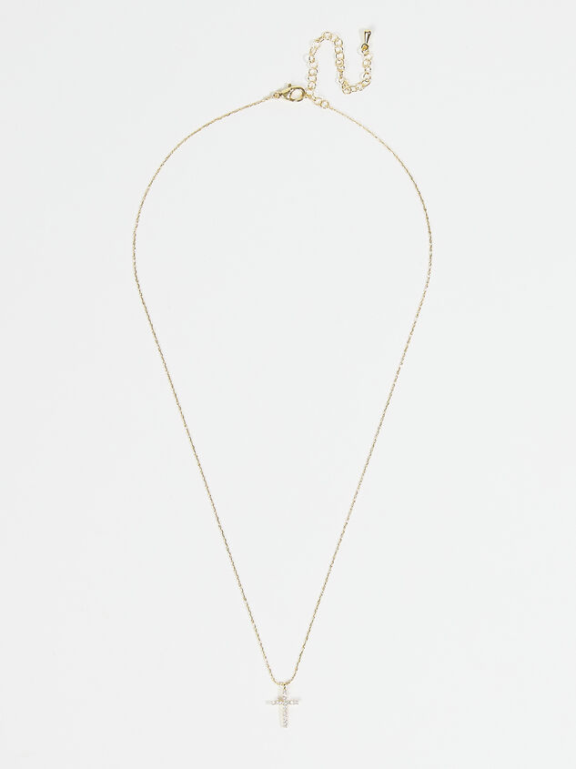 18k Gold Cross Necklace Detail 2 - ARULA