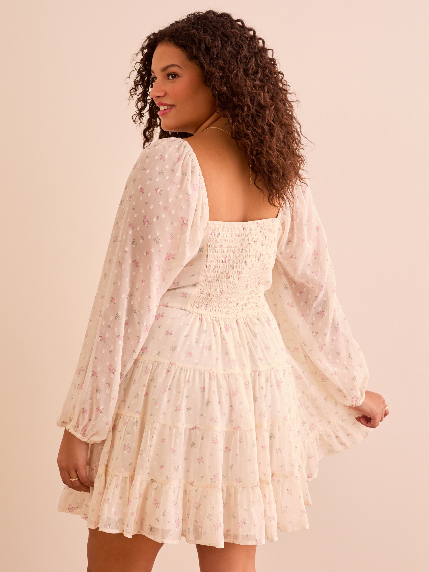 Leila Floral Mini Dress in Pink | Arula