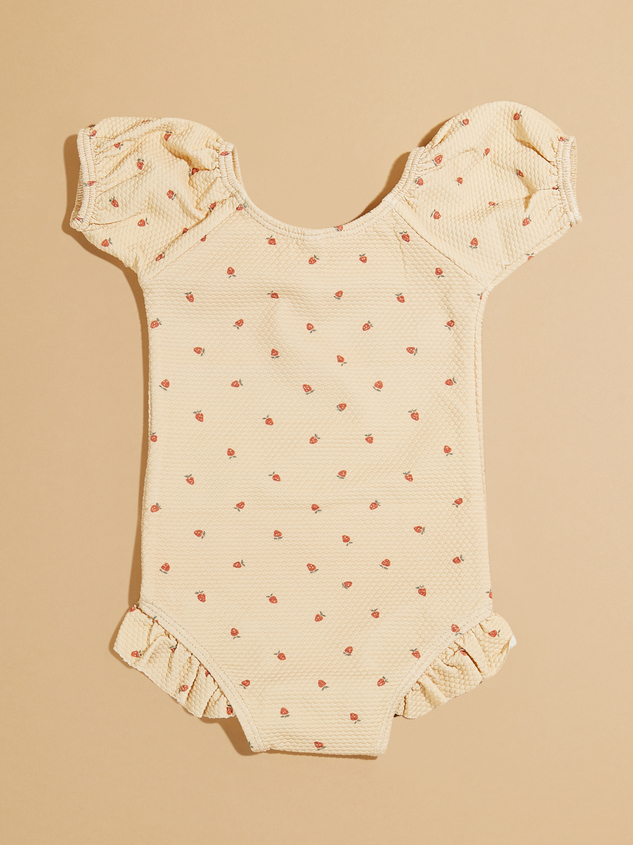 Strawberry One-Piece Baby Swimsuit by Quincy Mae Detail 2 - ARULA