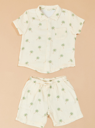 Cyrus Palm Tree Baby Polo and Short Set - ARULA - 