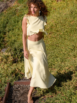 Grace Linen Midi Skirt - ARULA - 