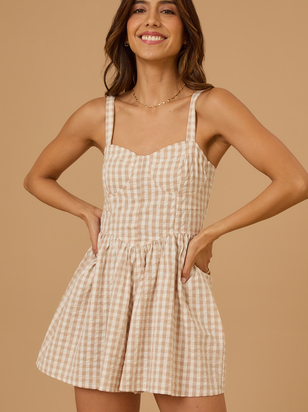 Noraline Gingham Romper - ARULA