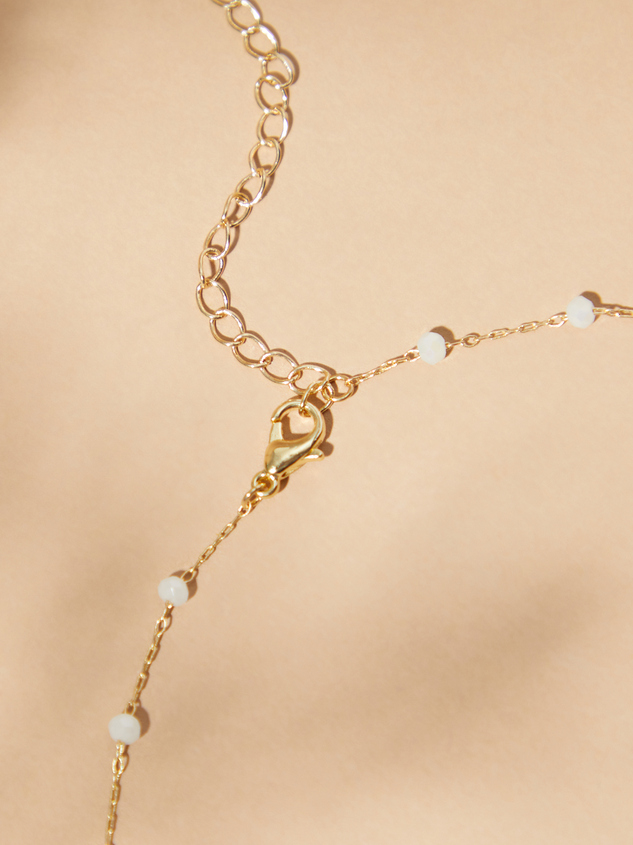Diamond Charm Bow Necklace Detail 3 - ARULA