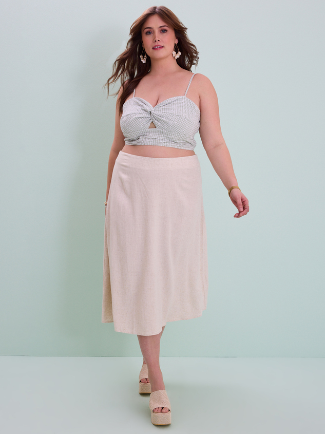 Ella Mae Linen Midi Skirt - ARULA