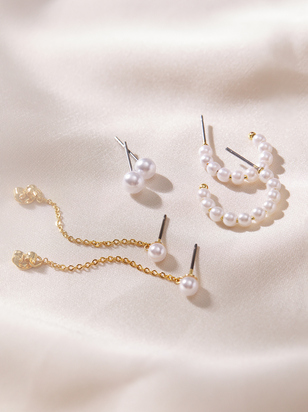 Pearl Essence Earring Set - ARULA - 
