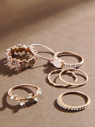 Crystal Vine Ring Set - ARULA - 