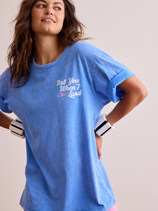 Text You When I Land Oversized Tee - ARULA