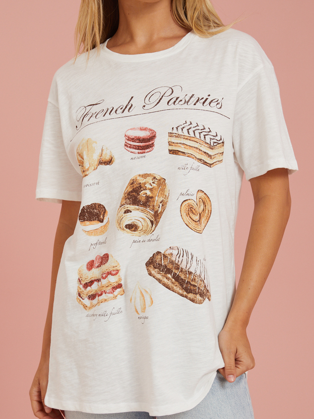 French Pastries Graphic Tee Detail 2 - ARULA