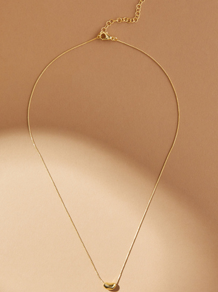 18K Gold Dainty Bean Necklace - ARULA