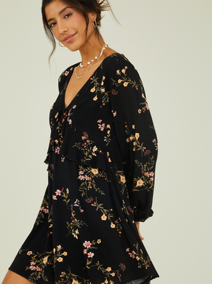 Cairo Ruffle Floral Dress - ARULA