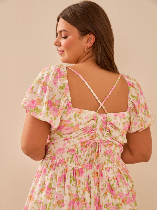 Carissa Floral Babydoll Dress Detail 7 - ARULA