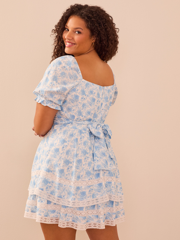 Lola Floral Crochet Crossover Dress Detail 5 - ARULA