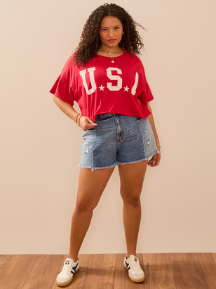 USA Cropped Graphic Tee - ARULA