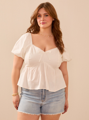 Beryl Poplin Babydoll Top - ARULA - 