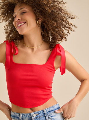 Bianca Tie Shoulder Tank Top - ARULA - 