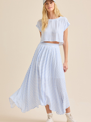 Alexis Linen Midi Skirt - ARULA - 
