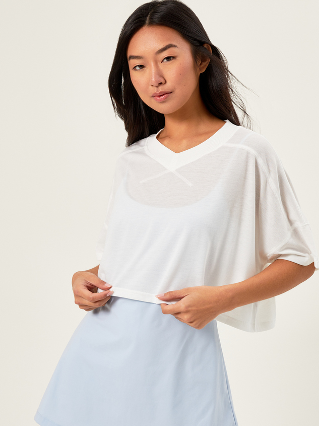 Boxed Out Cropped Tee Detail 2 - ARULA