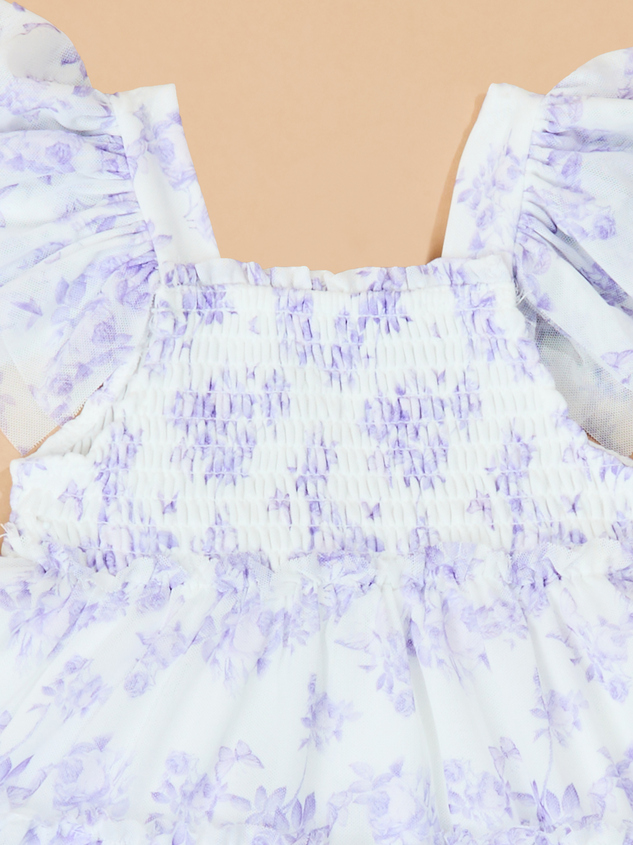 Mariella Lilac Mesh Dress Detail 2 - ARULA