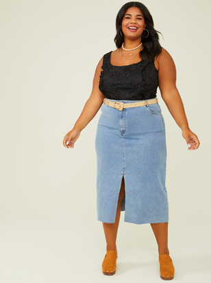 Harleigh Denim Midi Skirt - ARULA