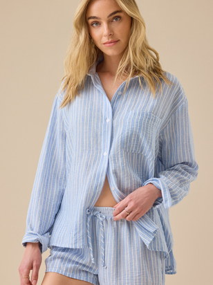 Hunter Linen Striped Top - ARULA