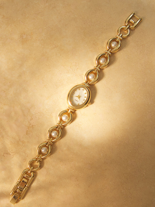 Pearl Oval Face Watch - ARULA