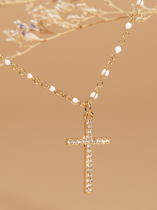 Painted Chain Cross Necklace - ARULA