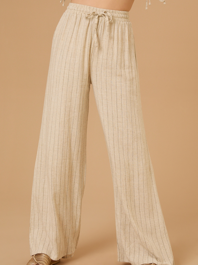 Hollis Striped Linen Pants Detail 2 - ARULA