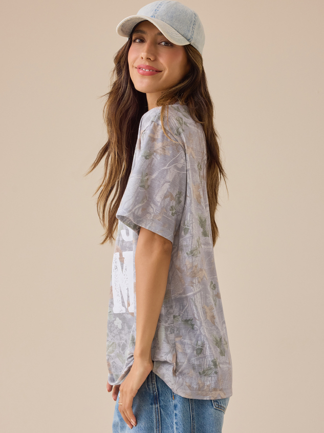 Little Dude's Mom Camo Graphic Tee Detail 5 - ARULA