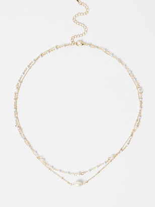 Layered Dotted Pearl Necklace - ARULA