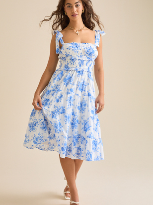 Oliana Floral Midi  Dress - ARULA