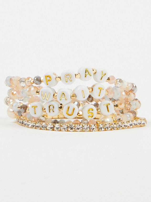 Pray, Wait, Trust Bracelet Set Detail 3 - ARULA