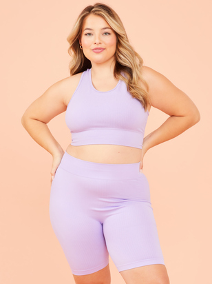 Seamless Ribbed Longline Sports Bra - ARULA