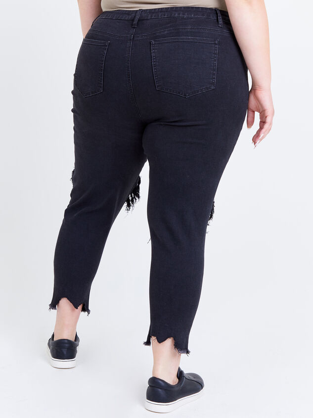 Incrediflex 26" Raw Hem Skinny Jeans Detail 4 - ARULA