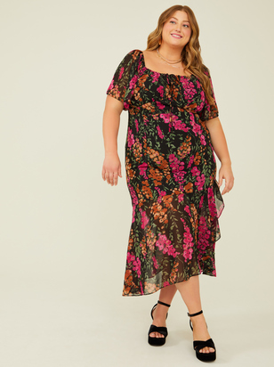 Violet Floral Maxi Dress - ARULA