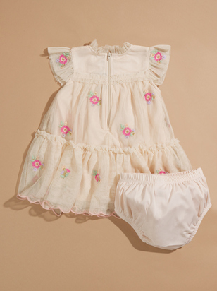Amy Smocked Baby Dress and Bloomer Set - ARULA