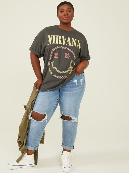 Nirvana Floral Smiley Tee - ARULA