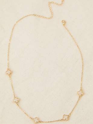 Crystal Clover Chain Necklace - ARULA