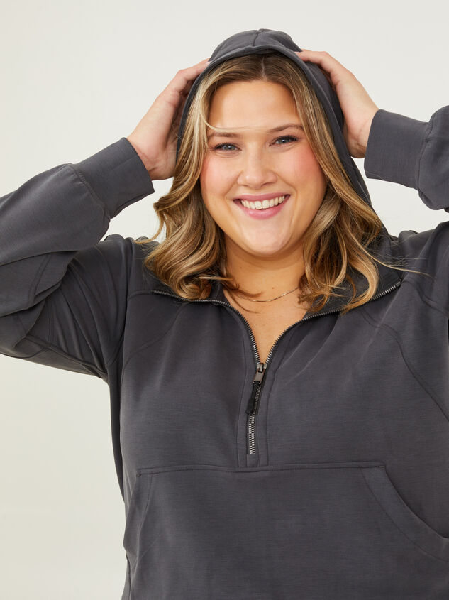 Dreamluxe Quarter Zip Hoodie Detail 5 - ARULA