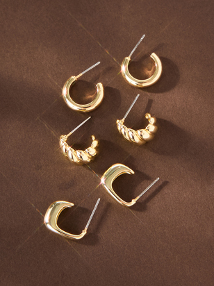 Twist Mini Hoop Earring Set - ARULA - 